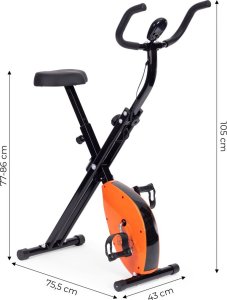 Rowerek treningowy rower stacjonanry fitness mechaniczny licznik komputer płynna regulacja - pomarańczowy ModernHome 9