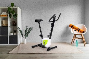 ModernHome Rower treningowy rowerek stacjonarny fitness do ćwiczeń w domu obciążenie mechaniczne ModernHome 9