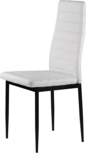 Zestaw 4 krzeseł do salonu jadalni z ekoskóry wyprofilowane oparcie białe 6
