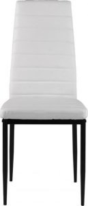 Zestaw 4 krzeseł do salonu jadalni z ekoskóry wyprofilowane oparcie białe 7