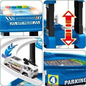 Garaż samochodowy XXL komenda policji 5 poziomów + mata z miastem 82 elementy 4