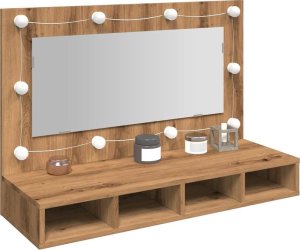 VidaXL Szafka lustrzana z diodami LED dąb artisan 90x31,5x62 cm 1