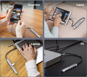 HUB USB Unitek H1209A 7x USB-A 2.0 3.0 (H1209AGY01) 8