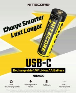 BATTERY RECH. LI-ION AA 1.5V/4PACK NH2400 NITECORE 4