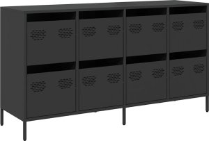 vidaXL Szafka, czarna, 135x39x73,5 cm, stal walcowana na zimno 2