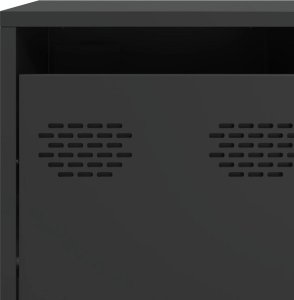 vidaXL Szafka, czarna, 135x39x73,5 cm, stal walcowana na zimno 10