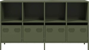 vidaXL Szafka, oliwkowa, 135x39x73,5 cm, stal walcowana na zimno 5