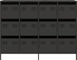 vidaXL Szafka, czarna, 135x39x103,5 cm, stal walcowana na zimno 5