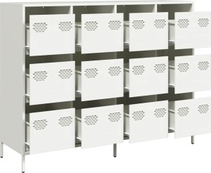 vidaXL Szafka, biała, 135x39x103,5 cm, stal walcowana na zimno 4