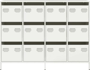 vidaXL Szafka, biała, 135x39x103,5 cm, stal walcowana na zimno 5