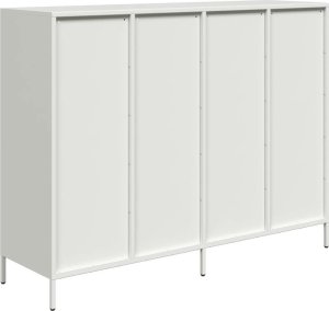 vidaXL Szafka, biała, 135x39x103,5 cm, stal walcowana na zimno 7