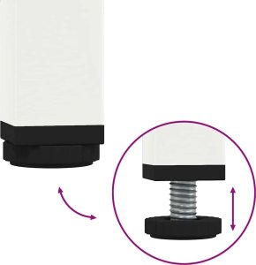 vidaXL Szafka, biała, 135x39x103,5 cm, stal walcowana na zimno 8