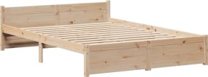 vidaXL Rama łóżka z wezgłowiem, 120x200 cm, lite drewno sosnowe 5