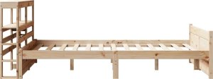 vidaXL Rama łóżka z wezgłowiem, 120x200 cm, lite drewno sosnowe 7