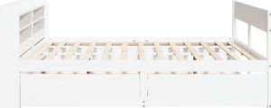 vidaXL vidaXL Łóżko bez materaca, białe, 200x200 cm, lite drewno sosnowe 7