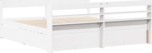 vidaXL vidaXL Łóżko bez materaca, białe, 200x200 cm, lite drewno sosnowe 8