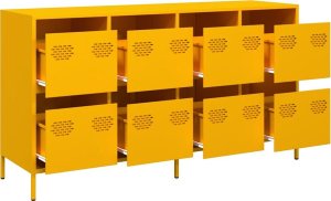 vidaXL Szafka, musztardowa, 135x39x73,5 cm, stal walcowana na zimno 4