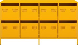 vidaXL Szafka, musztardowa, 135x39x73,5 cm, stal walcowana na zimno 5