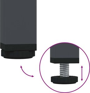 vidaXL Szafka RTV, czarna, 202x39x43,5 cm, stal walcowana na zimno 8