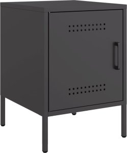 vidaXL Szafka nocna, czarna, 36x39x50,5 cm, stal 2