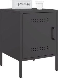 vidaXL Szafka nocna, czarna, 36x39x50,5 cm, stal 4