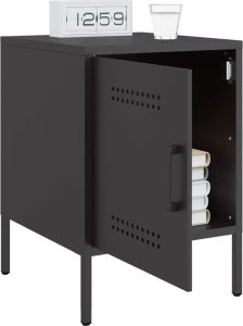 vidaXL Szafka nocna, czarna, 36x39x50,5 cm, stal 5