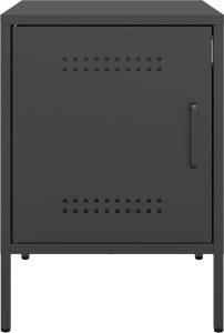 vidaXL Szafka nocna, czarna, 36x39x50,5 cm, stal 6