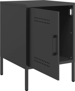 vidaXL Szafka nocna, czarna, 36x39x50,5 cm, stal 9