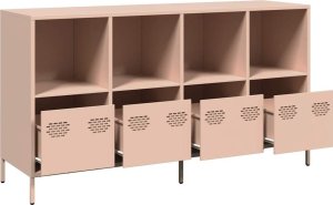 vidaXL Szafka, różowa, 135x39x73,5 cm, stal walcowana na zimno 4