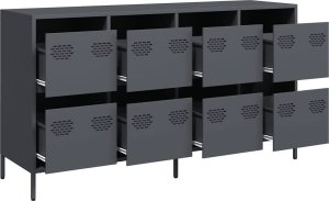 vidaXL Szafka, antracytowa, 135x39x73,5 cm, stal walcowana na zimno 4