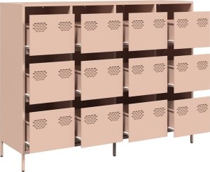 vidaXL Szafka, różowa, 135x39x103,5 cm, stal walcowana na zimno 4