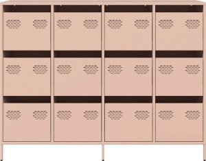 vidaXL Szafka, różowa, 135x39x103,5 cm, stal walcowana na zimno 5