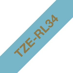 BROTHER P-Touch 12mm light blue/gold ribbon tape 1