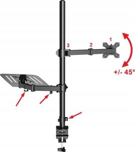 VETOUSON Uchwyt na Monitor i Laptop 2w1 Uniwersalny Wysoki 80cm 16
