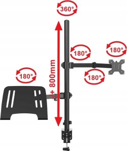 VETOUSON Uchwyt na Monitor i Laptop 2w1 Uniwersalny Wysoki 80cm 4