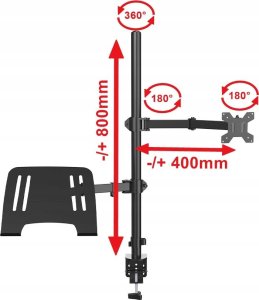 VETOUSON Uchwyt na Monitor i Laptop 2w1 Uniwersalny Wysoki 80cm 6