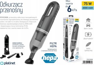 PLATINET CAR VACUUM CLEANER ODKURZACZ SAMOCHODOWY TYPE C 2000 MAH 75W [45972] 12