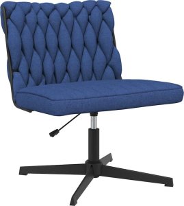 Obrotowe krzesło biurowe, niebieskie, tapicerowane tkaniną 2