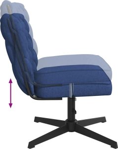 Obrotowe krzesło biurowe, niebieskie, tapicerowane tkaniną 7