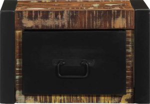 Szafka nocna wielokolorowa 40x35x25 cm lite drewno odzyskane 5