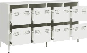 Szafka, biała, 135x39x73,5 cm, stal walcowana na zimno 4