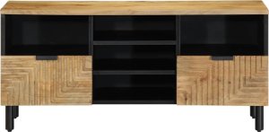 vidaXL Szafka RTV Brązowa 100x33x46 cm Drewno lite Mango 3
