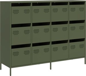 Szafka, oliwkowa, 135x39x103,5 cm, stal walcowana na zimno 2