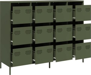 Szafka, oliwkowa, 135x39x103,5 cm, stal walcowana na zimno 4