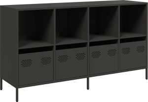 Szafka, czarna, 135x39x73,5 cm, stal walcowana na zimno 2