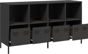 Szafka, czarna, 135x39x73,5 cm, stal walcowana na zimno 4