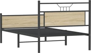 vidaXL Łóżko bez materaca, dąb sonoma, 100x200 cm 8