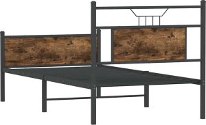 vidaXL Łóżko bez materaca, przydymiony dąb, 75x190 cm 8