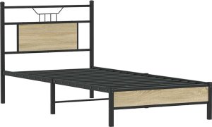 vidaXL Łóżko bez materaca, dąb sonoma, 90x200 cm 5