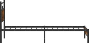 vidaXL Łóżko bez materaca, przydymiony dąb, 100x200 cm 7